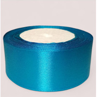 Атласна стрічка 4 см / 23 метра / аквамарин