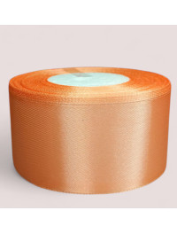 Атласна стрічка 4 см. Довжина рулону 23 м. Колір персиковий
