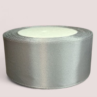 Атласна стрічка 4 см. Довжина рулону 23 м. Сірий колір