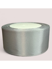 Атласна стрічка 4 см. Довжина рулону 23 м. Сірий колір