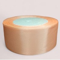 Атласна стрічка 4 см. Довжина рулону 23 м. Колір персик світлий