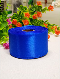 Атласна стрічка 4 см/23 м/ електрик