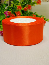 Атласна стрічка 4 см/23 м/жовтогарячий 2