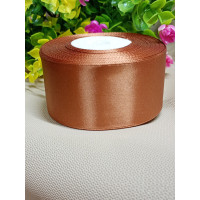 Атласна стрічка 4 см/рулон 23 метри/коричневий світлий