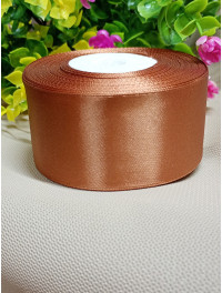 Атласна стрічка 4 см/рулон 23 метри/коричневий світлий