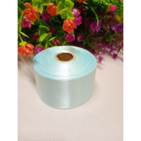 Атласна стрічка 4 см. Довжина рулону 23 м. Небесно блакитний