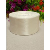Атласная лента / 4 см / рулон 23 метра / айвори