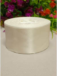 Атласна стрічка/4 см/рулон 23 метри/айворі