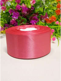 Атласна стрічка/4 см/рулон 23 метри/світло червоний