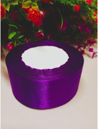 Атласна стрічка 4 см. Довжина рулону 23 м. Фіолетовий