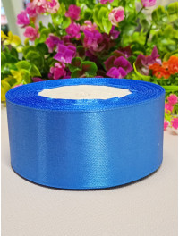Атласна стрічка/4 см/рулон 23 метри/світло-синій