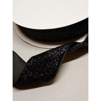 Бархатная лента с люрексом / 4 см / черный / 1 метр