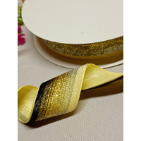 Бархатная лента с люрексом / 4 см / градиент / 1 метр