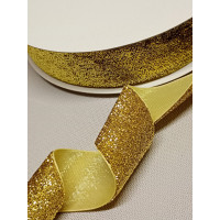 Бархатная лента с люрексом / 4 см / золото / 1 метр