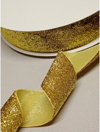 Бархатная лента с люрексом / 4 см / золото / 1 метр