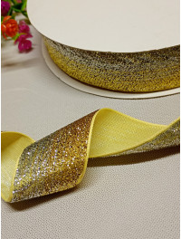 Бархатная лента с люрексом / 4 см / градиент / 1 метр