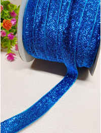 Оксамитова стрічка з люрексом/2 см/світло-синій/1 метр