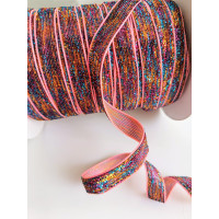 Лента бархатная с люрексом, шириной 1см, цена указана за 1 метр.