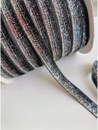 Стрічка оксамитова з люрексом, завширшки 1 см, ціна вказана за 1 метр.