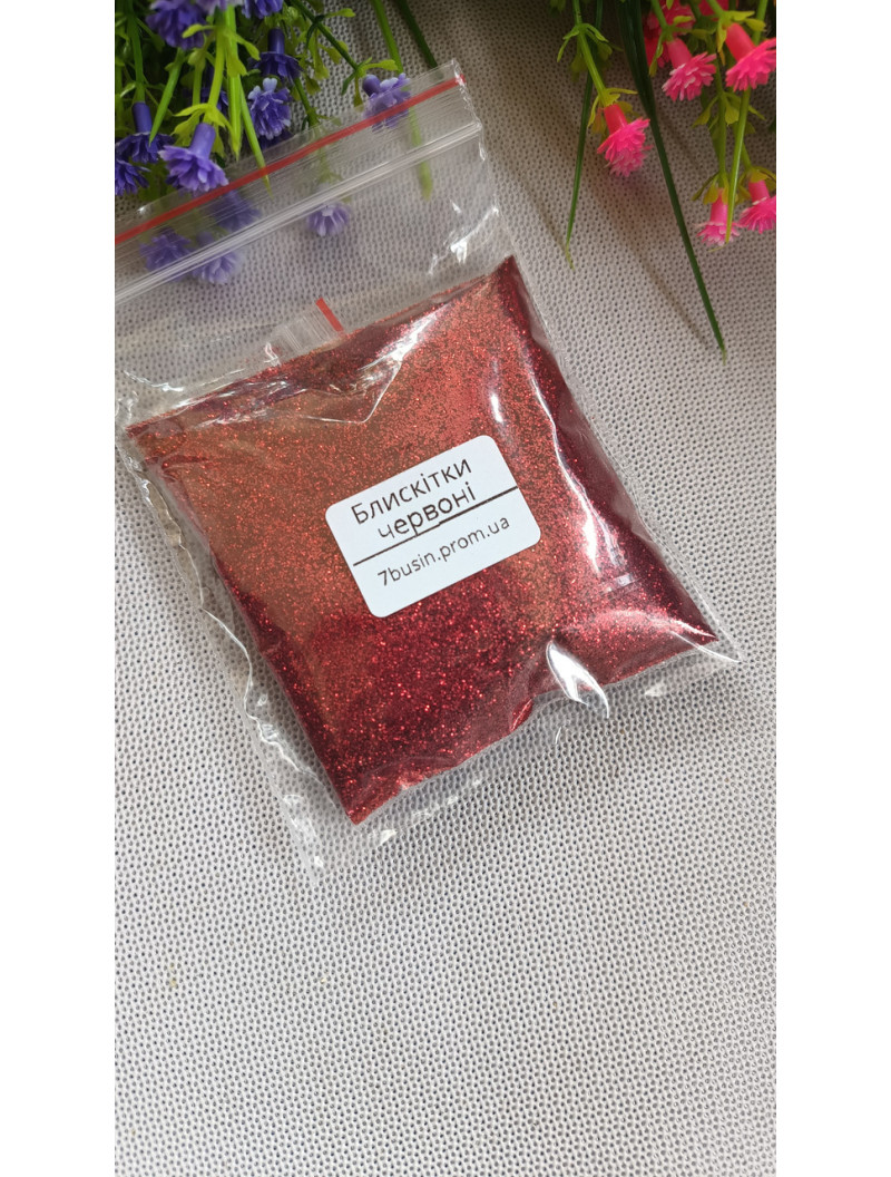 Блискітки / 50 грамів/ червоний