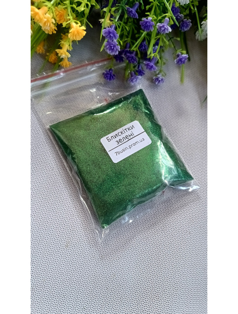 Блискітки (глітер) Паковання — 50 грамів. Зелений