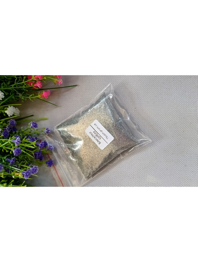 Блискітки (глітер) Паковання 50 грамів. Колір срібло