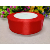 Атласна стрічка/ 2,5 см/23 метри/червоний