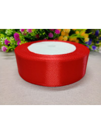 Атласна стрічка/ 2,5 см/23 метри/червоний