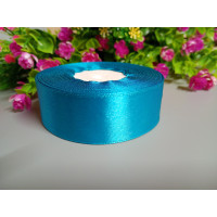 Атласна стрічка/ 2,5 см/23 метри/ лазурний