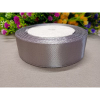 Атласная лента/ 2,5 см/ 23 метра/ серый