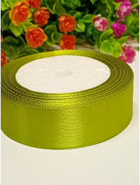 Атласна стрічка/ 2,5 см/23 метри/фісташка