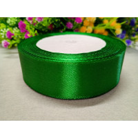 Атласна стрічка/ 2,5 см/23 метри/зелений