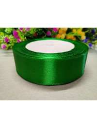 Атласна стрічка/ 2,5 см/23 метри/зелений