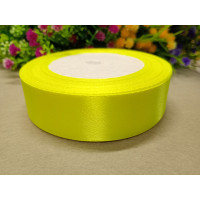 Атласна стрічка/ 2,5 см/23 метри/ салатовий неон