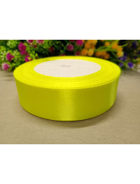 Атласна стрічка/ 2,5 см/23 метри/ салатовий неон