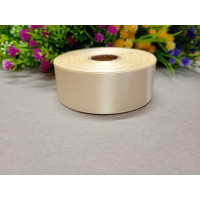 Атласная лента/ 2,5 см/ 23 метра/ бежевый