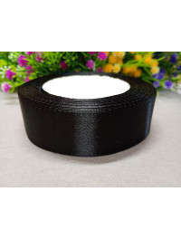 Атласна стрічка/ 2,5 см/23 метри/чорний