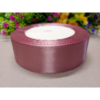 Атласна стрічка/2,5 см/23 метри/ темна пудра