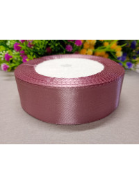 Атласна стрічка/2,5 см/23 метри/ темна пудра