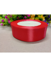Атласна стрічка/2,5 см/23 метри/світло червоний