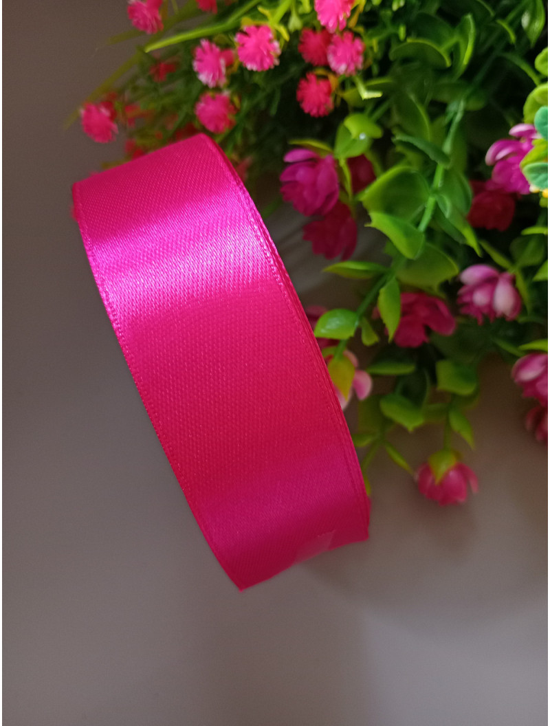 Атласна стрічка/2.5 см/23 метри/малиновий