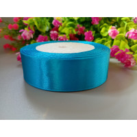 Атласная лента/ 2.5 см/ 23 метра/ аквамарин