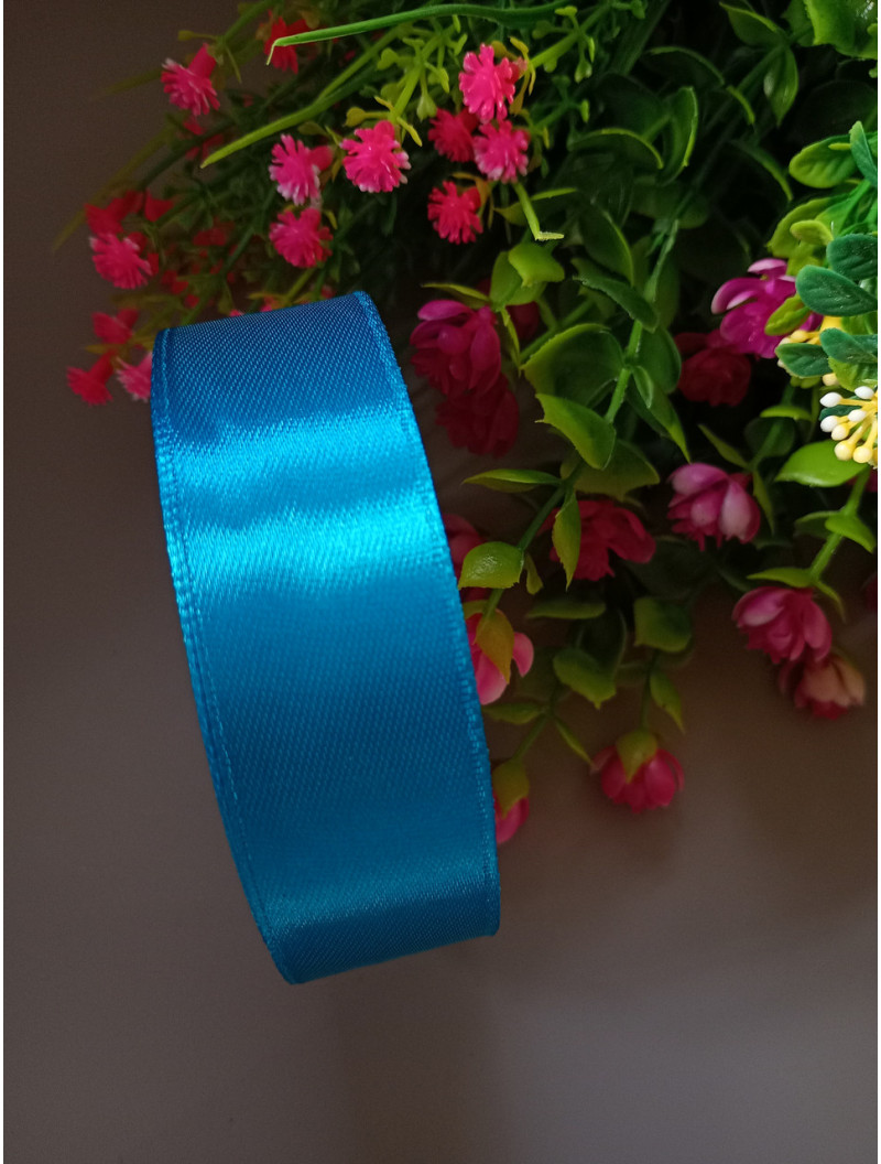 Атласна стрічка/2,5 см/23 метри/ аквамарин