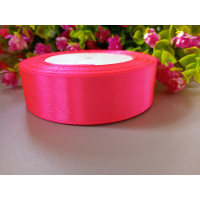 Атласна стрічка/2,5 см/23 метри/ ультрарожевий