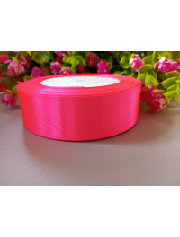 Атласна стрічка/2,5 см/23 метри/ ультрарожевий