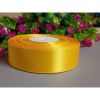 Атласная лента/ 2.5 см/ 33 метра/ жёлтый теплый