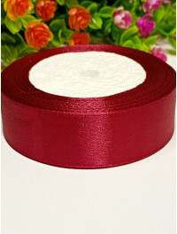 Атласна стрічка/ 2,5 см/23 метри/вишневий темний