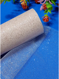 Фатин сітка/світло персиковий із золотим блиском/ширина 14 см/1 метр