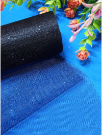 Фатин сітка/чорний із чорним блиском/ширина 14 см/1 метр