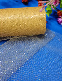 Фатин сітка/золотий із золотим блиском/ширина 14 см/1 метр
